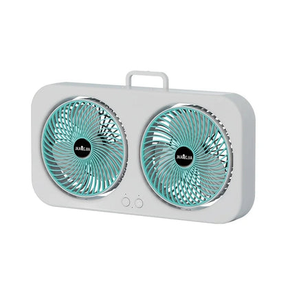 Dobbelt USB-ventilator Genopladelig 360° Luftcirkulation | AeroTwin