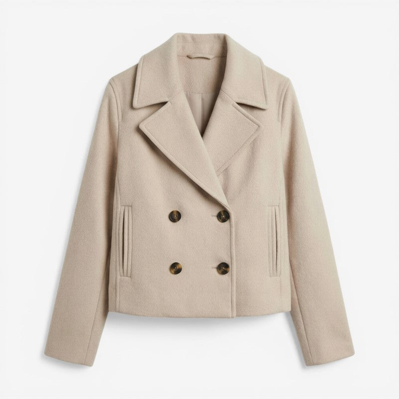 Cropped Jakke Dobbeltknap Polyester Casual | Marvello