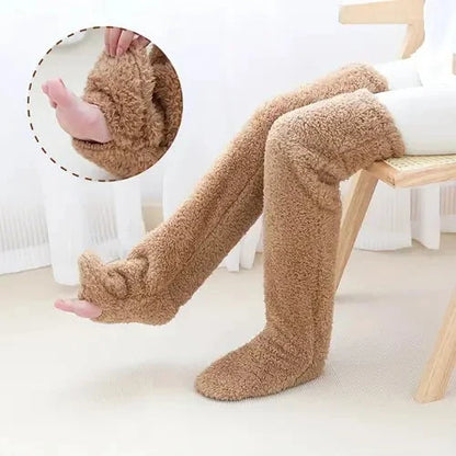 Dame Fleecestrømper Blød Overknee Plys | CozyStride