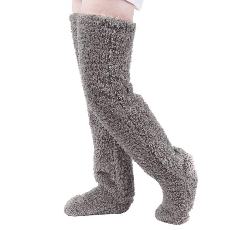 Dame Fleecestrømper Blød Overknee Plys | CozyStride