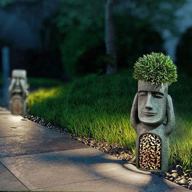 Blomsterkrukke Solcelle LED Ansigtsdesign | Lumifera