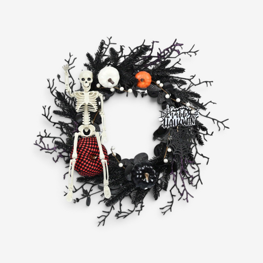 Halloween Krans Skelet Græskar Dekoration | SpookyRing