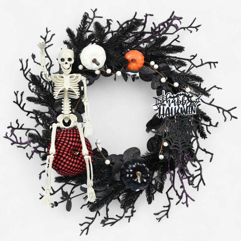 Halloween Krans Skelet Græskar Dekoration | SpookyRing