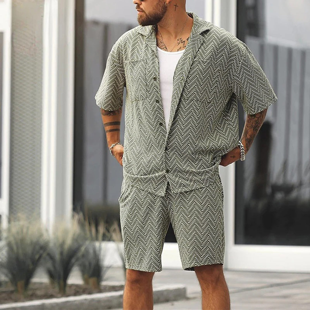 Todelt sæt kortærmet skjorte shorts let sommer | Zafiro