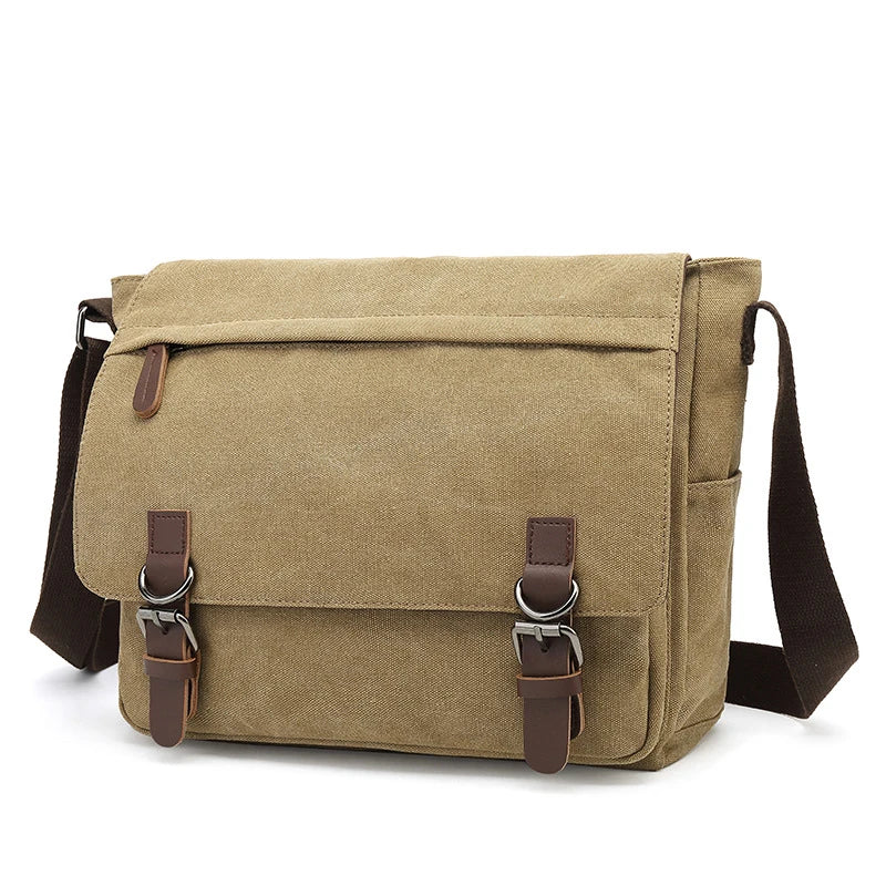 Skuldertaske Canvas Crossbody Unisex Justerbar Rummelig Hverdag Arbejde Rejse | Dario