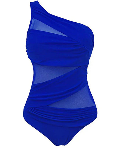 Badedragt asymmetrisk mesh shaping pushup | Selvara