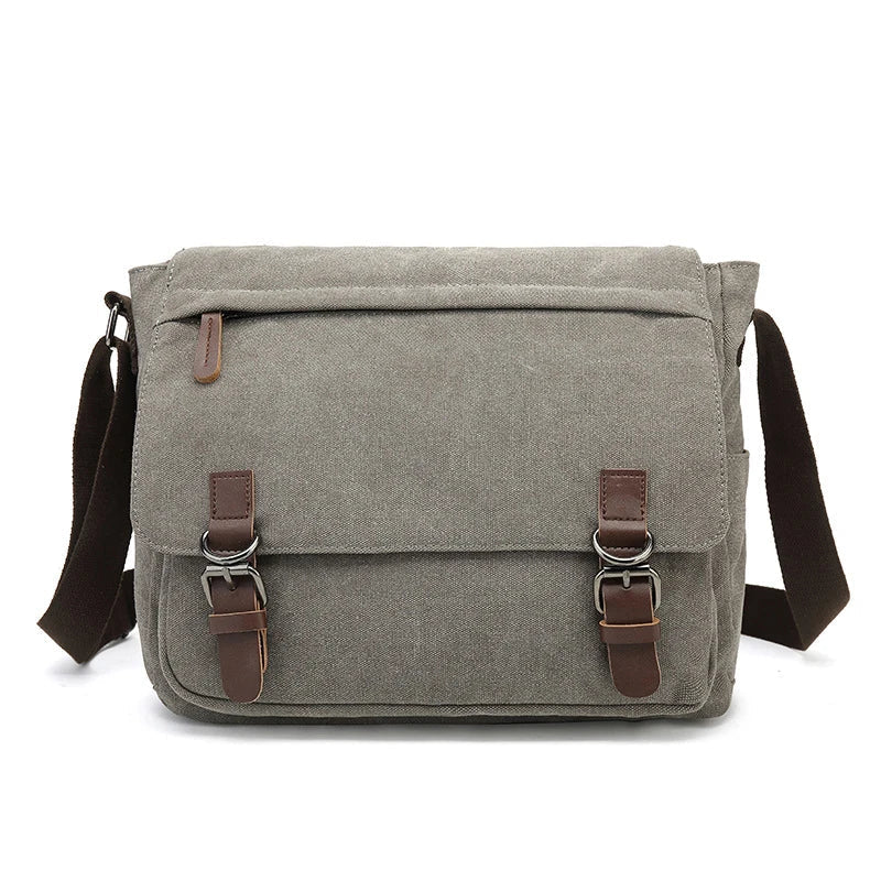Skuldertaske Canvas Crossbody Unisex Justerbar Rummelig Hverdag Arbejde Rejse | Dario