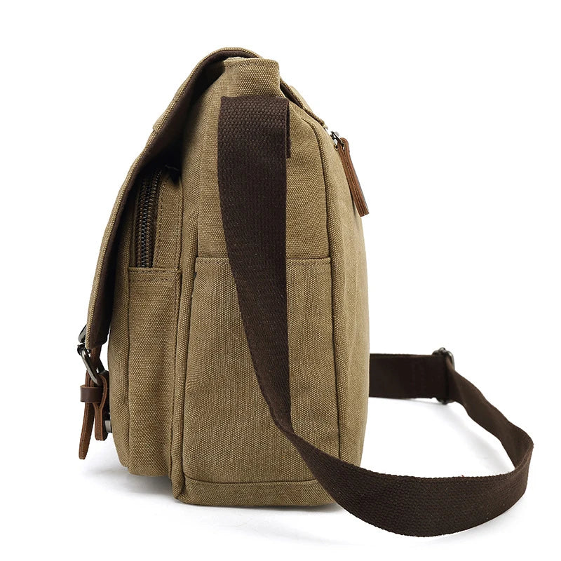 Skuldertaske Canvas Crossbody Unisex Justerbar Rummelig Hverdag Arbejde Rejse | Dario