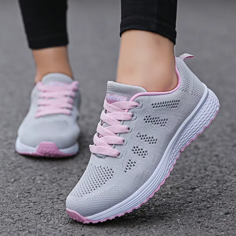 Dame Sneakers Åndbare Mesh Low-Top Komfort | Wernitz