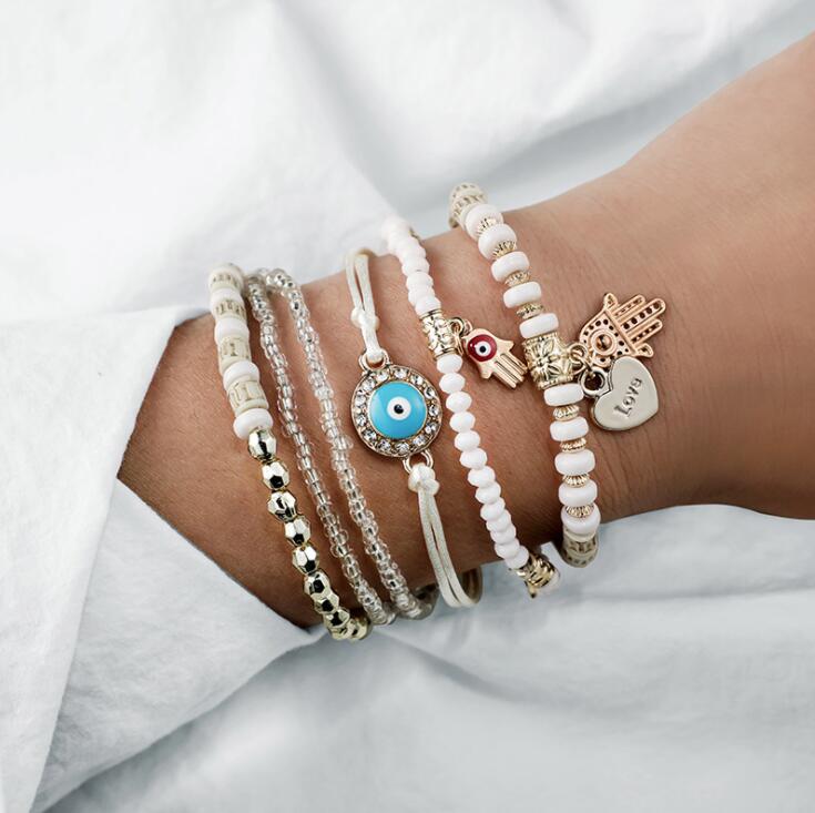 Armbåndssæt Dame Hamsa Vedhæng Smykker Gaveæske Flerdelt Elegant | Costanza