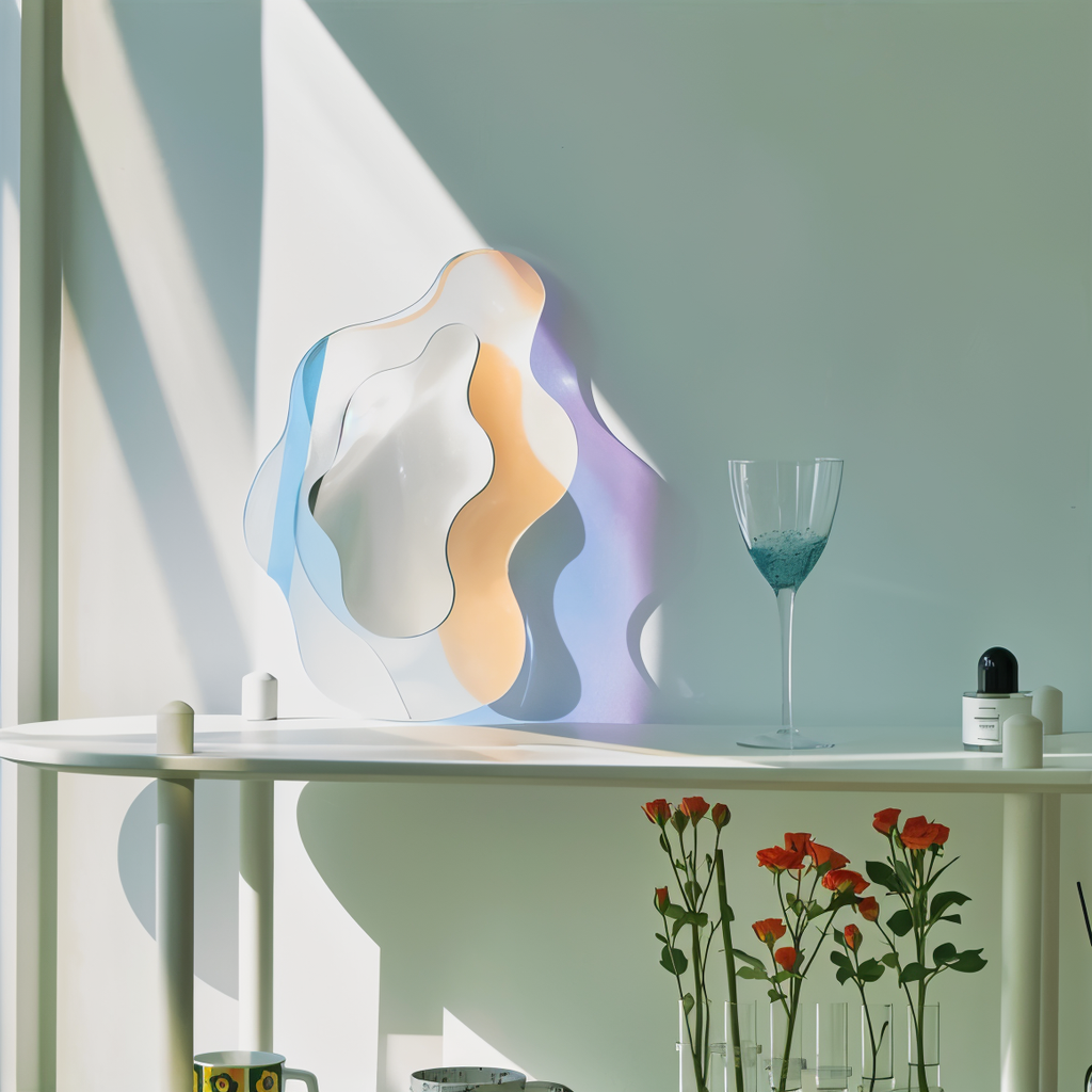 Spejl Geometrisk Rammeløst Vægdesign | Luminaris
