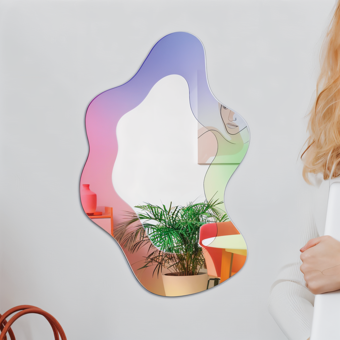 Spejl Geometrisk Rammeløst Vægdesign | Luminaris