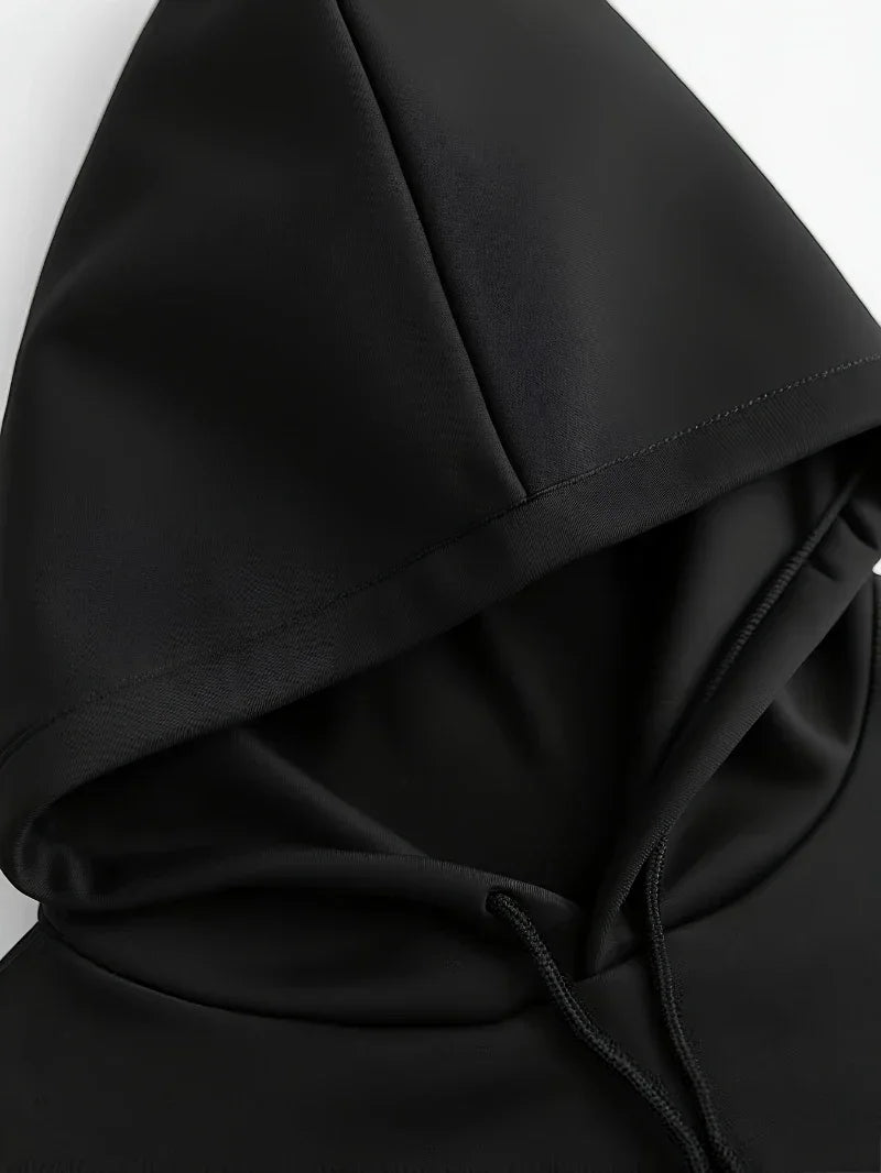 Unisex Hoodie med Print – Løs Casual Pullover til Efterår