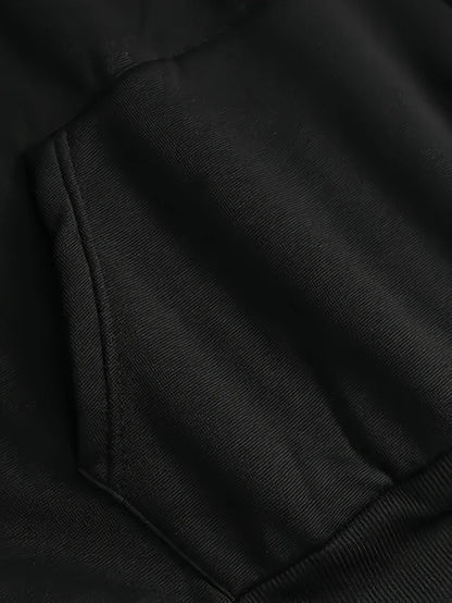 Unisex Hoodie med Print – Løs Casual Pullover til Efterår