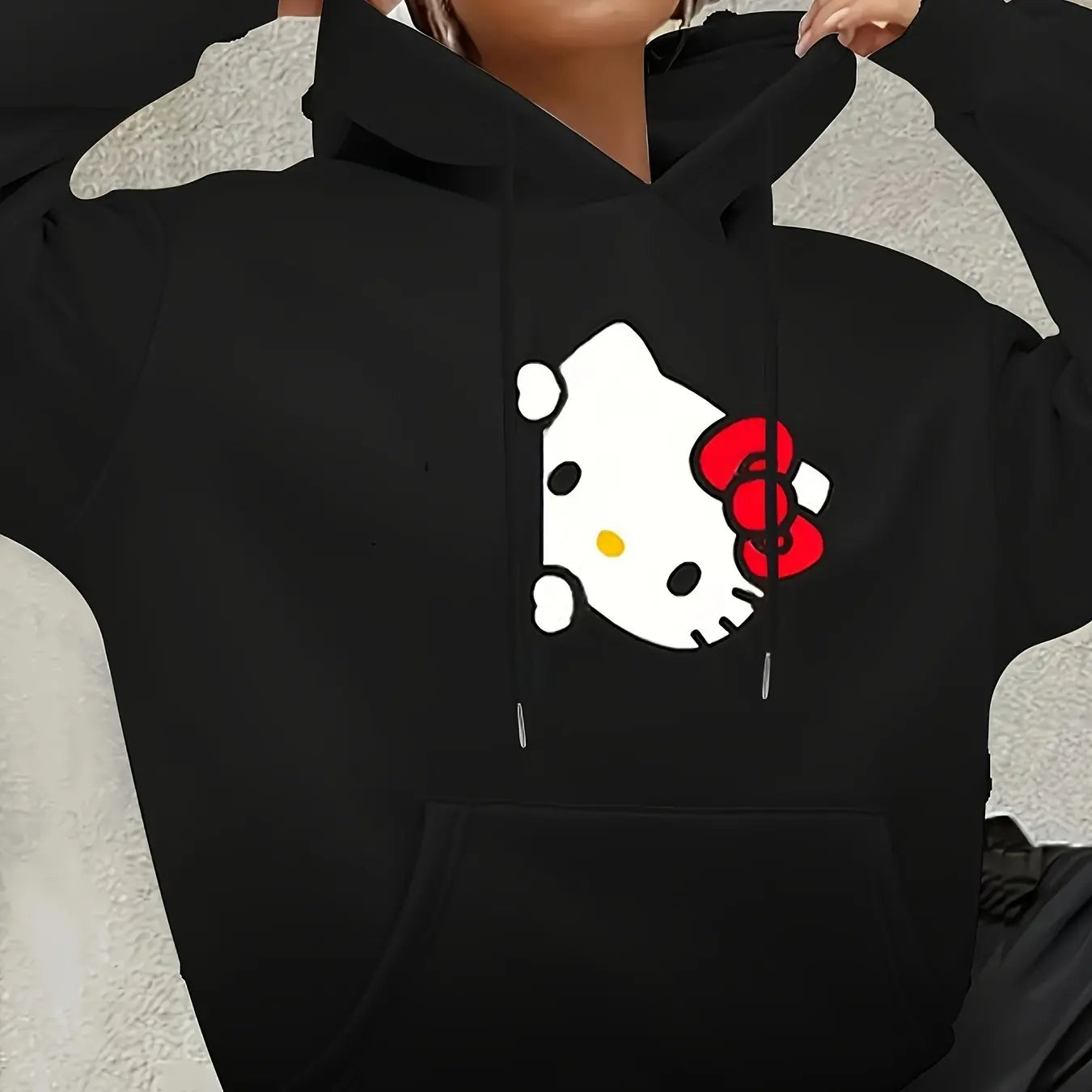 Unisex Hoodie med Print – Løs Casual Pullover til Efterår