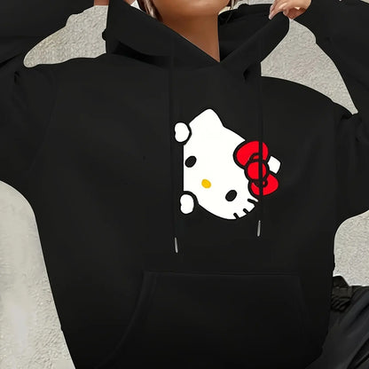 Unisex Hoodie med Print – Løs Casual Pullover til Efterår