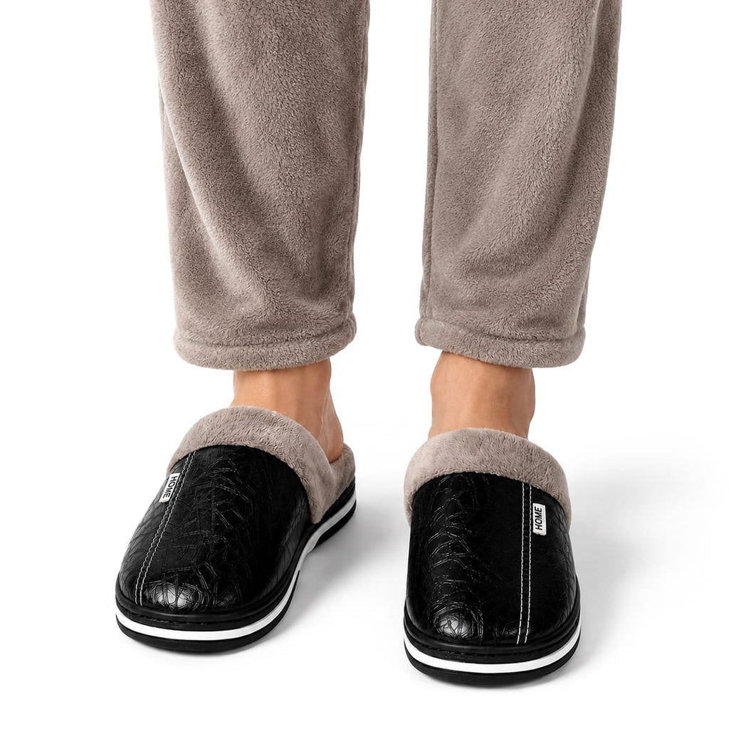 Isolerede slippers med kunstig pels og praktisk design | Norvik