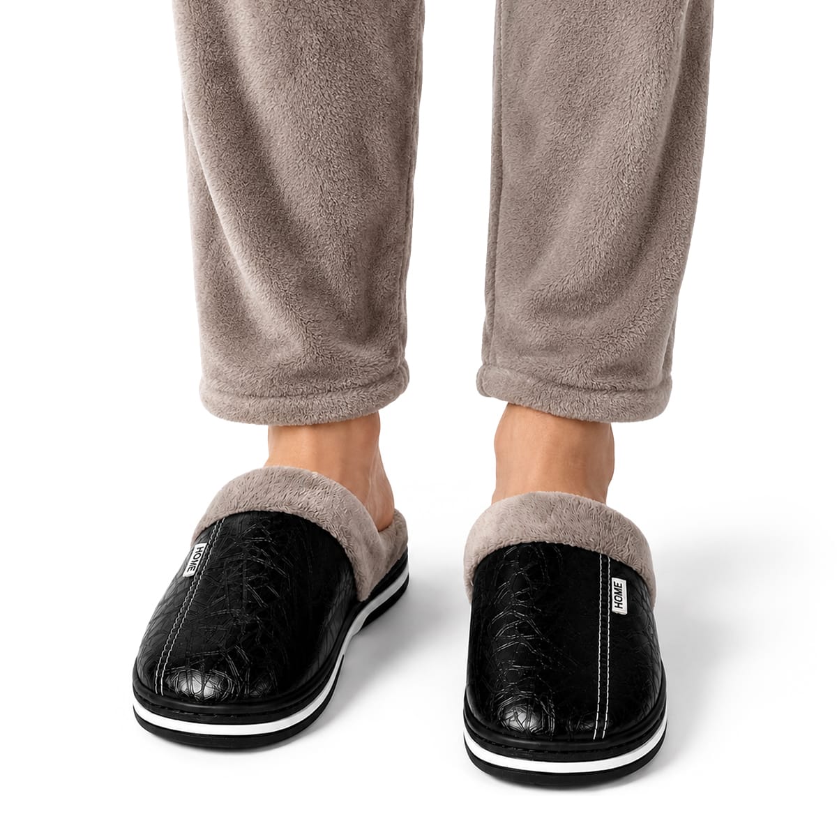 Isolerede slippers med kunstig pels og praktisk design | Norvik