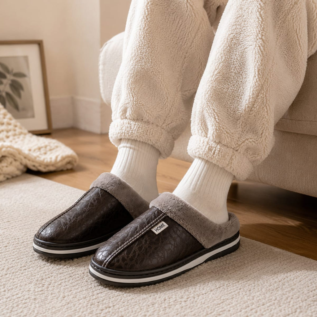 Isolerede slippers med kunstig pels og praktisk design | Norvik