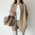 Strikket Cardigan Knapper Blød Kvalitet Elegant Stil | Elvara