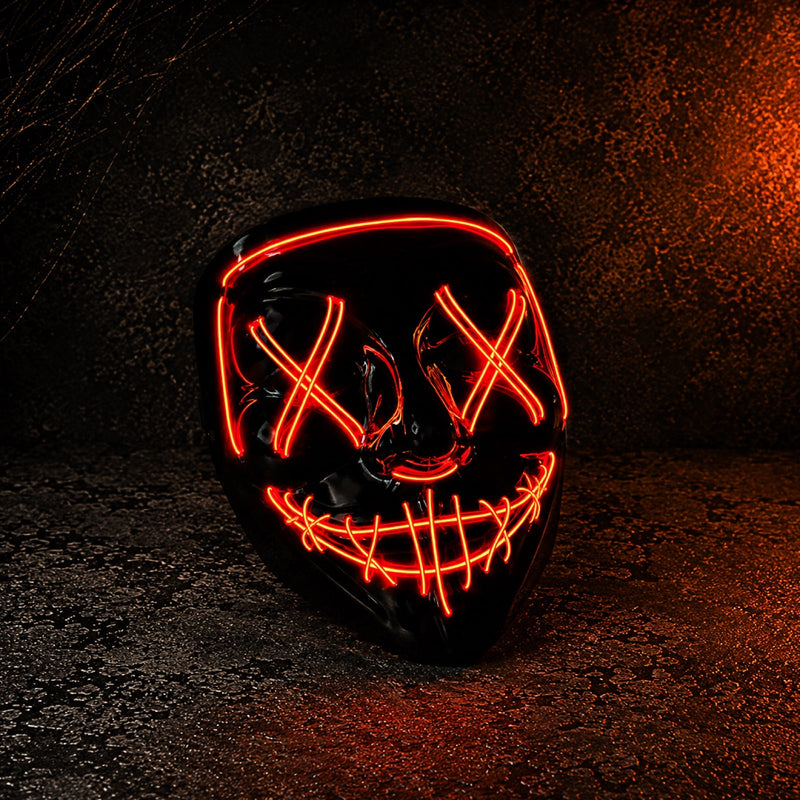 LED-maske med rødt lys horrorinspireret design til udklædning og temafest | Adrián