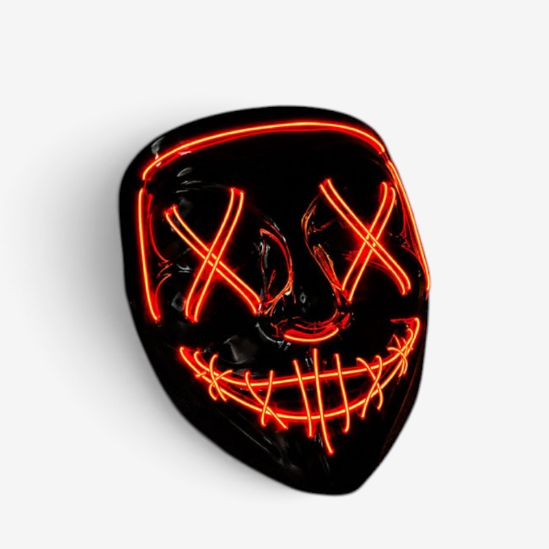 LED-maske med rødt lys horrorinspireret design til udklædning og temafest | Adrián