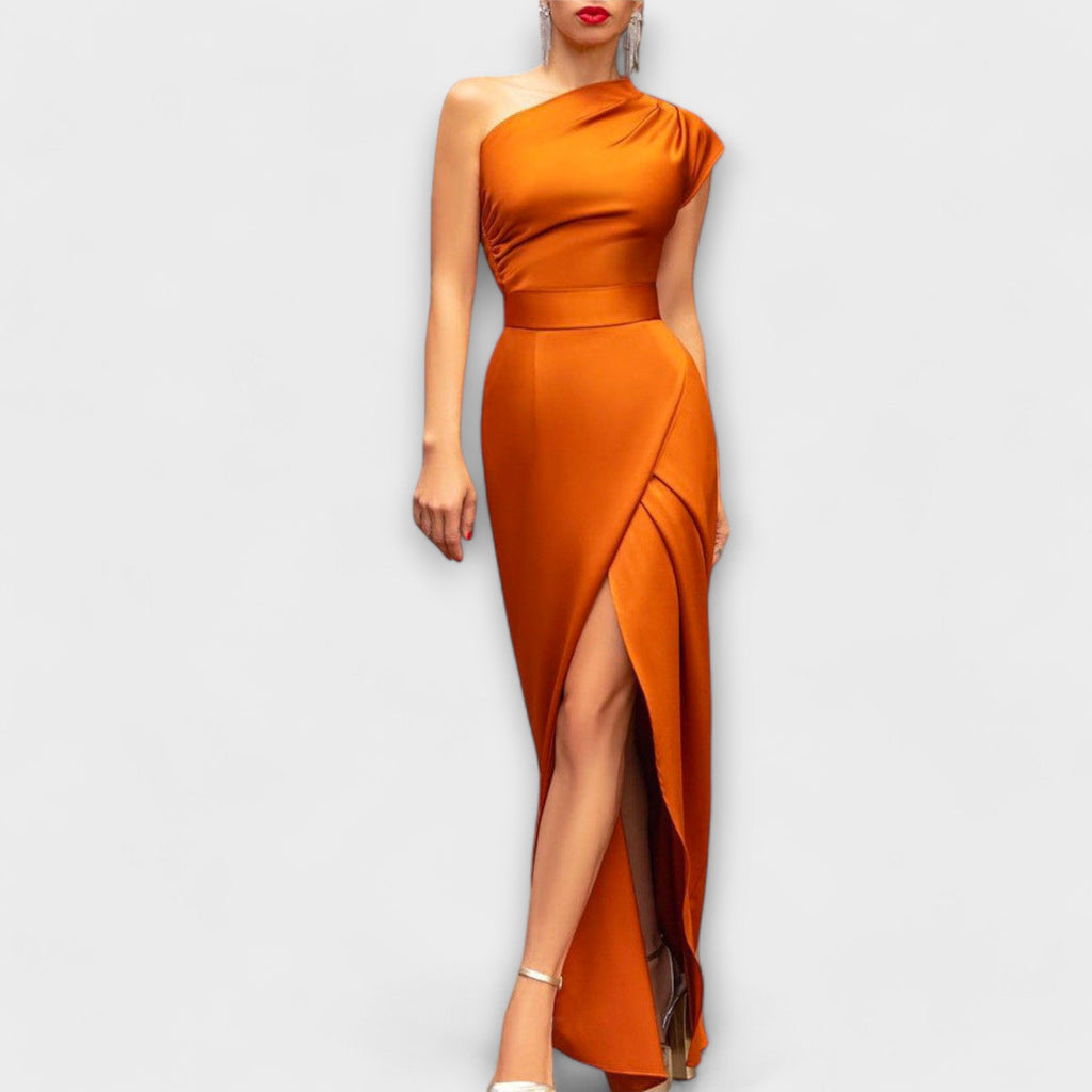 Kjole Asymmetrisk One Shoulder Maxi Løs Pasform | Virel