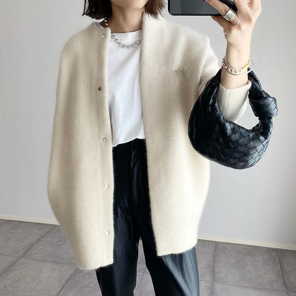 Strikket Cardigan Knapper Blød Kvalitet Elegant Stil | Elvara