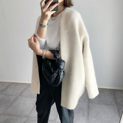 Strikket Cardigan Knapper Blød Kvalitet Elegant Stil | Elvara