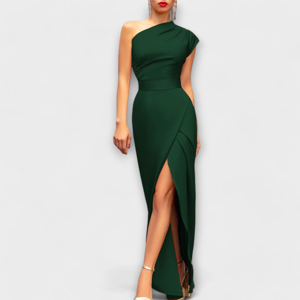 Kjole Asymmetrisk One Shoulder Maxi Løs Pasform | Virel