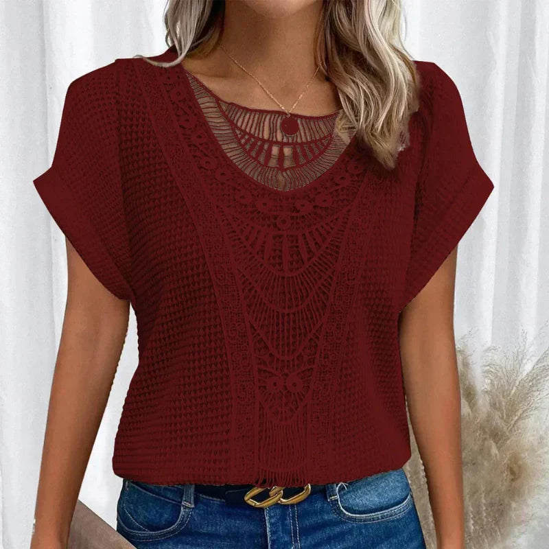 Dame Top Åndbar Loose Pasform Elegant | Virella