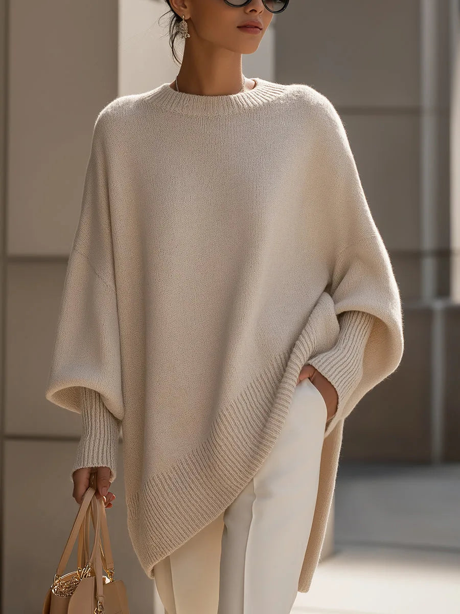 Oversized trui met ribgebreide afwerking