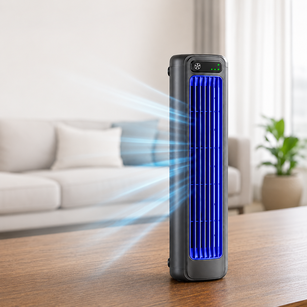 Bladløs Tårnventilator med Fjernbetjening | AeroPulse
