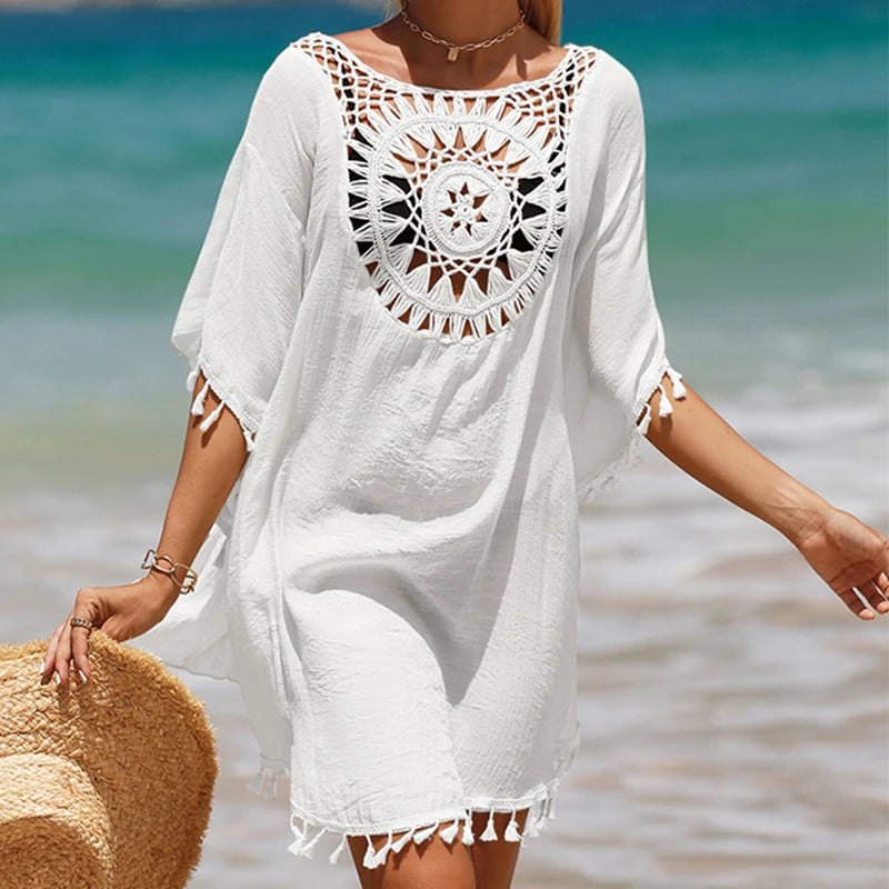 Strandkjole Hæklet Let Sommer Coverup | Solmira