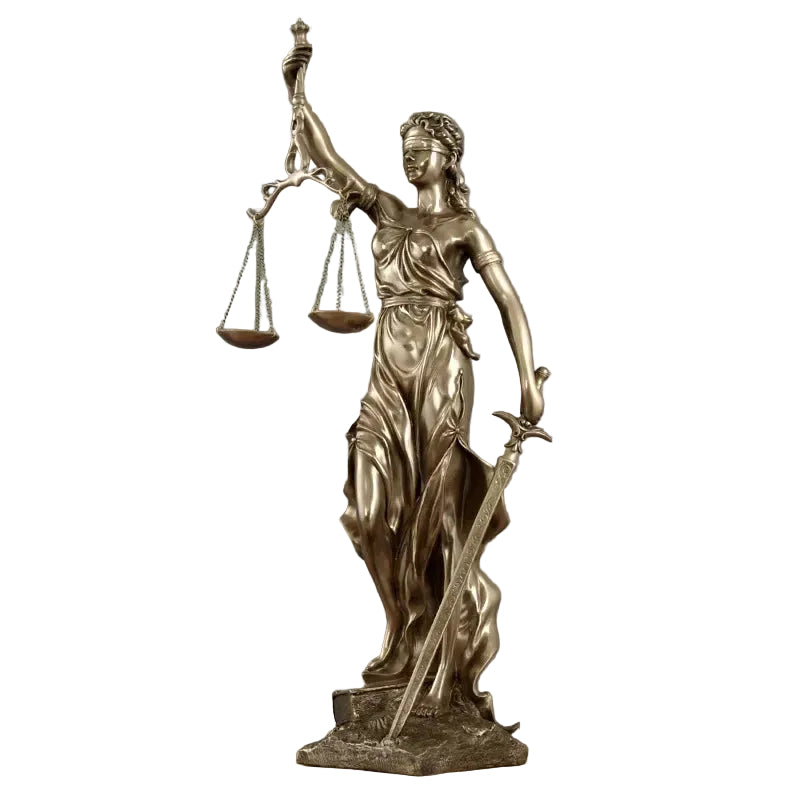 Skulptur med Lady Justice Symbolik | Veridara