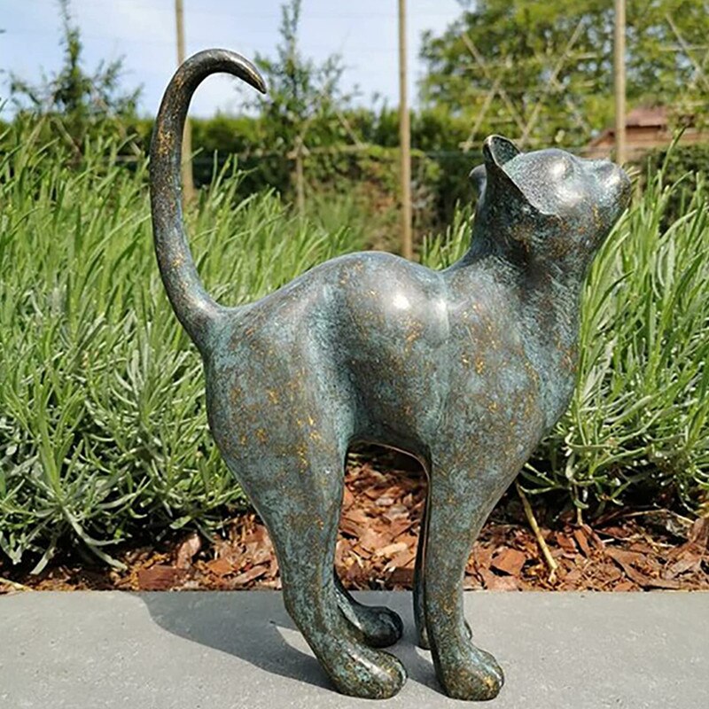 Kattefigur Naturtro Have Dekoration | Felinao
