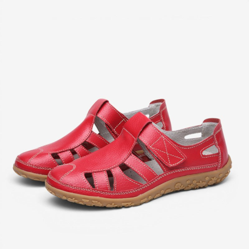 Damesandaler Komfortabel Læder Velcro | Solveig