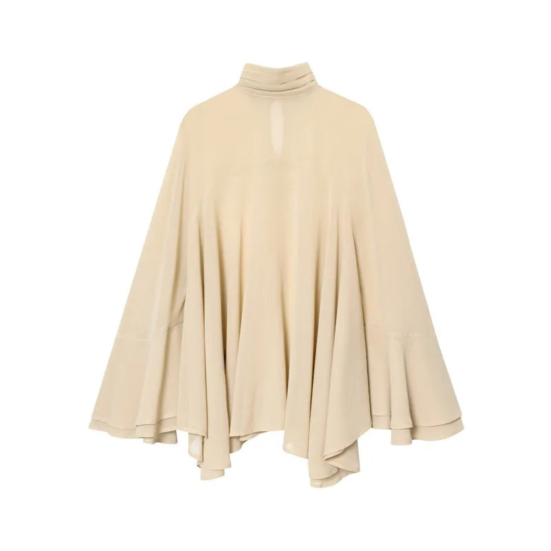 Bluse Cape Loose Chiffon Elegant | Zyrel