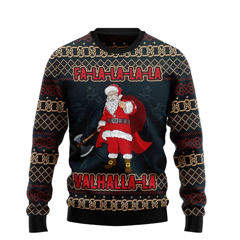 Unisex julesweatshirt med 3D-print rund hals lange ærmer let polyester | Noël