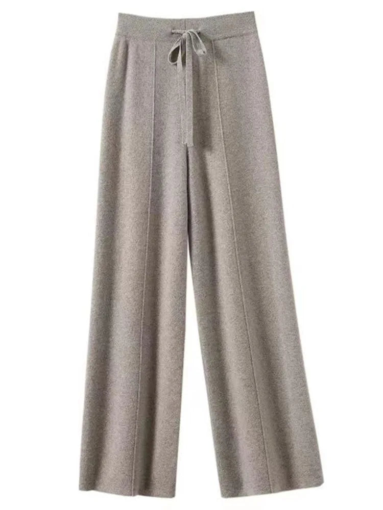Norwyn Wool Knit Bukser – Højtaljede Uldbukser