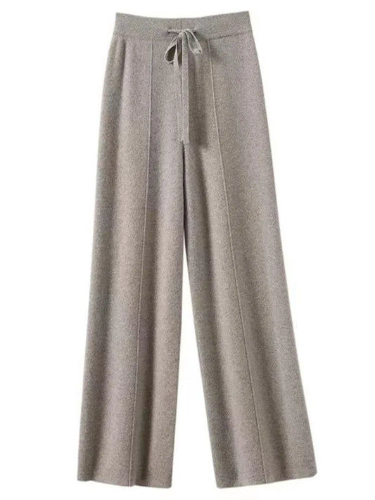 Norwyn Wool Knit Bukser – Højtaljede Uldbukser