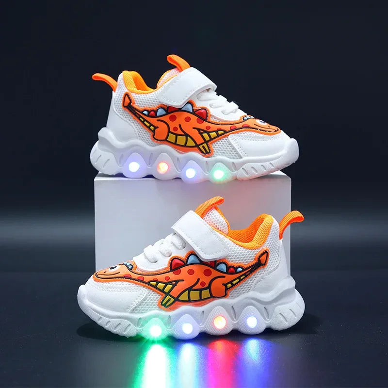 Børnesneakers LED Sål Velcro Åndbar Komfort | Alvero
