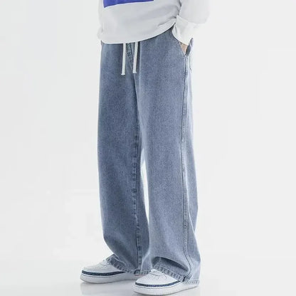Baggy Jeans Elastisk Talje Letvasket Denim | Calvix