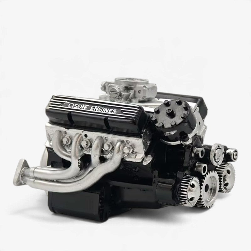 Mini V8 benzinmotor byggesæt med metaldele og CDI-tænding | Chargabuc