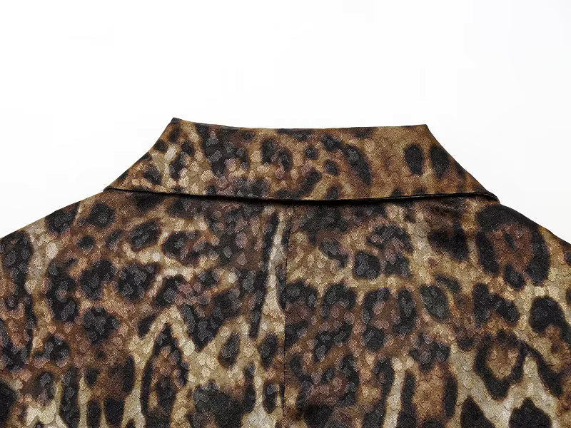 Dame Buksesæt Leopardmønster Blazer | Diva