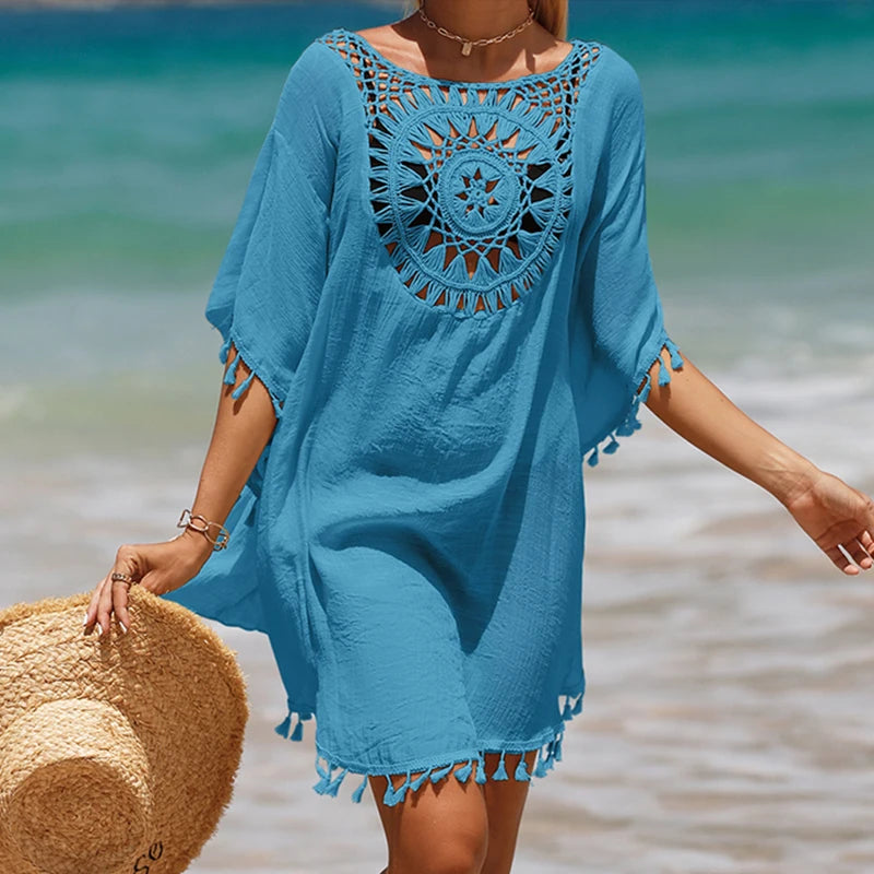 Strandkjole Hæklet Let Sommer Coverup | Solmira