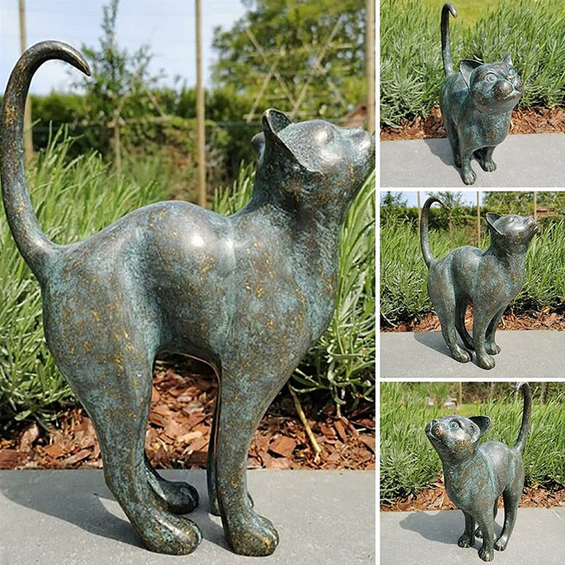 Kattefigur Naturtro Have Dekoration | Felinao