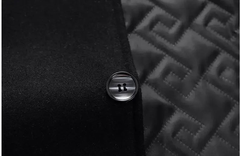 Lang herrefrakke med uld klassisk krave lommer og smart casual design | Gaëtan