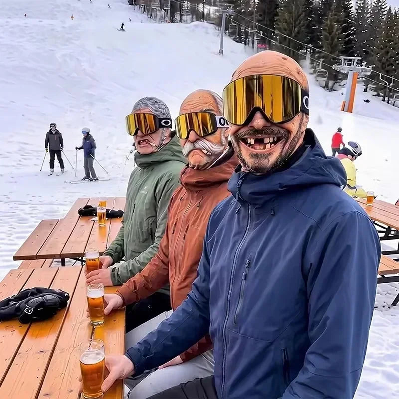 Balaclava ansigtsmaske med realistisk 3D-print elastisk polyester til ski og snowboard | Quentin