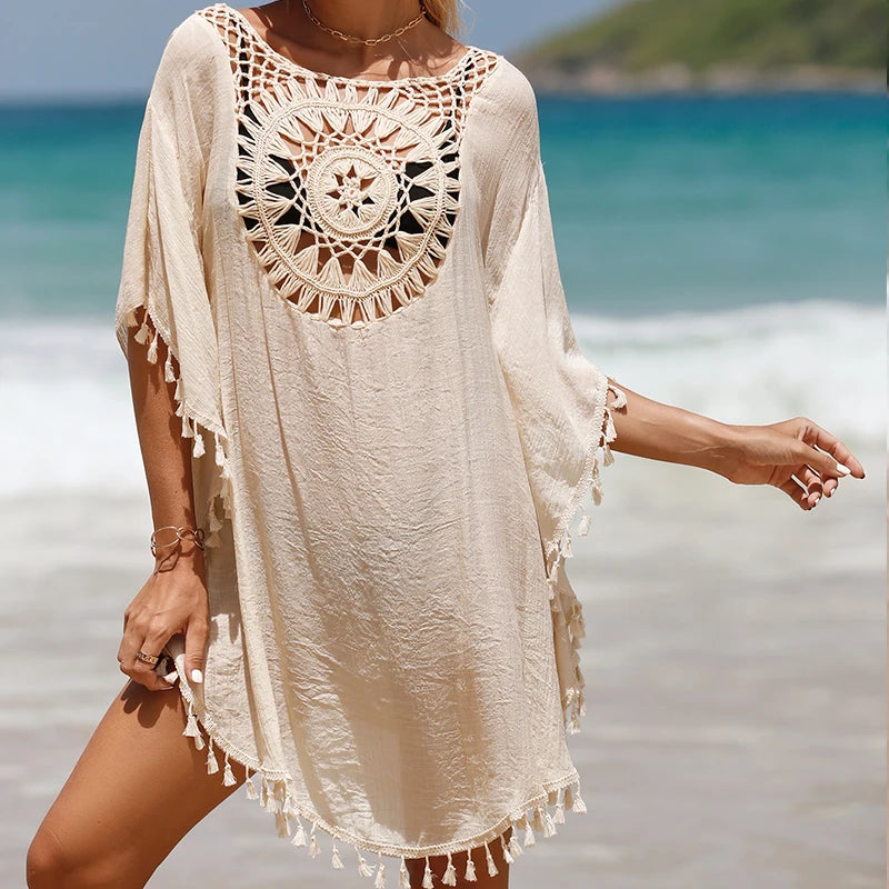 Strandkjole Hæklet Let Sommer Coverup | Solmira